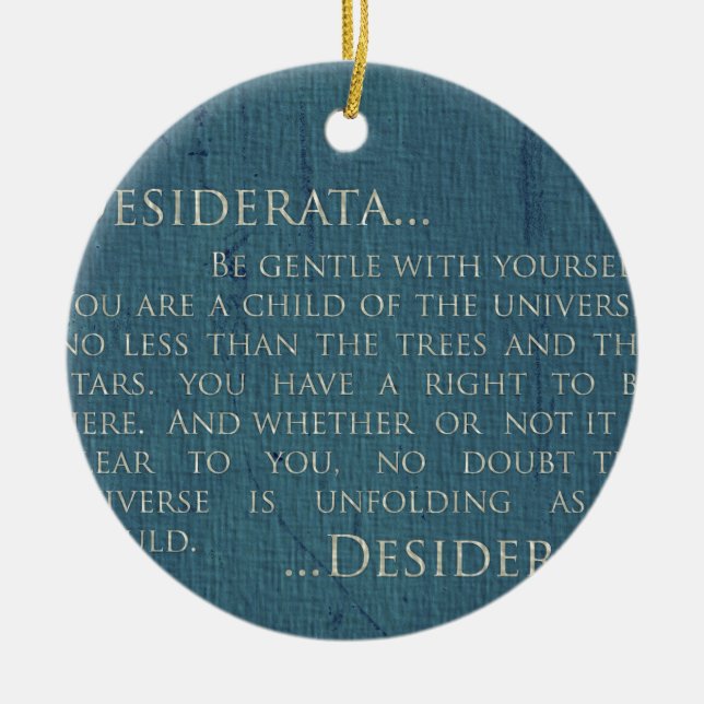 Desiderata On Canvas Ceramic Tree Decoration (Front)