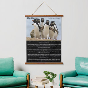 Desiderata Penguins Walking Hanging Tapestry