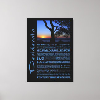 Desiderata Poem Beautiful Sunset Tree #1 Canvas Print