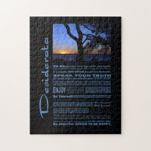 Desiderata Poem Beautiful Sunset Tree #1 Jigsaw Puzzle