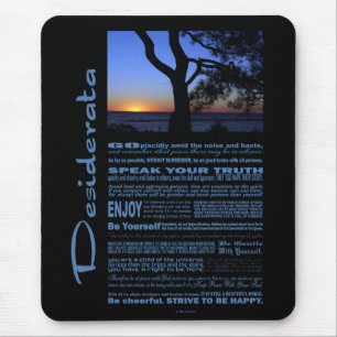 Desiderata Poem Beautiful Sunset Tree #1 Mouse Mat
