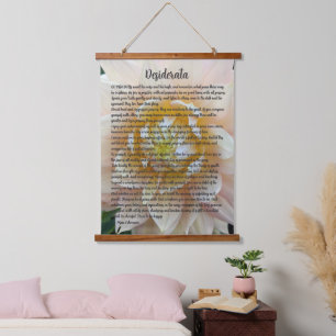 Desiderata Poem Blush Pink Dahlia Bloom Hanging Tapestry