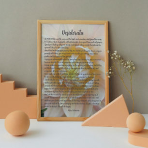 Desiderata Poem Blush Pink Dahlia Bloom Photo Print