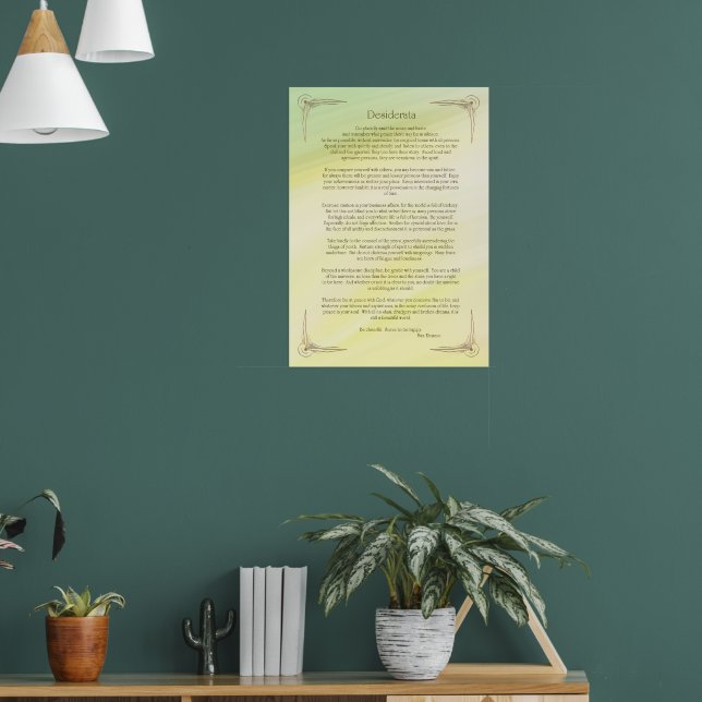 Desiderata Poem by Max Ehrmann Poster (Living Room 1)