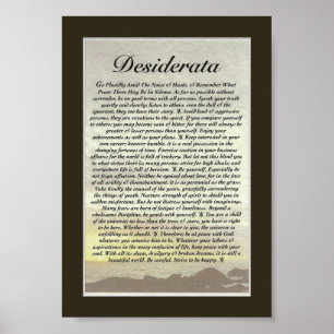 DESIDERATA Poem by Max Ehrmann Poster