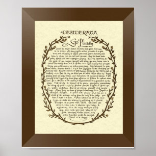 DESIDERATA Poem by Max Ehrmann Poster
