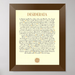 DESIDERATA Poem by Max Ehrmann Poster