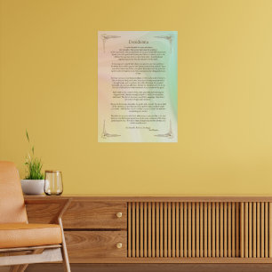 Desiderata Poem by Max Ehrmann Poster
