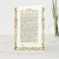 DESIDERATA Poem CARD Max Ehrmann-Wildflowers