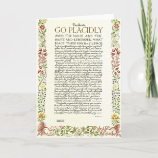 DESIDERATA Poem CARD Max Ehrmann-Wildflowers