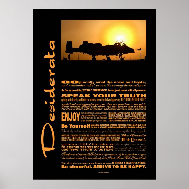Desiderata Poem Desiderata A-10 Thunderbolt Poster (Front)