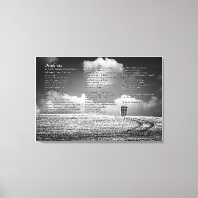 Desiderata Poem, Fine Art English Harvest Canvas Print (Front)