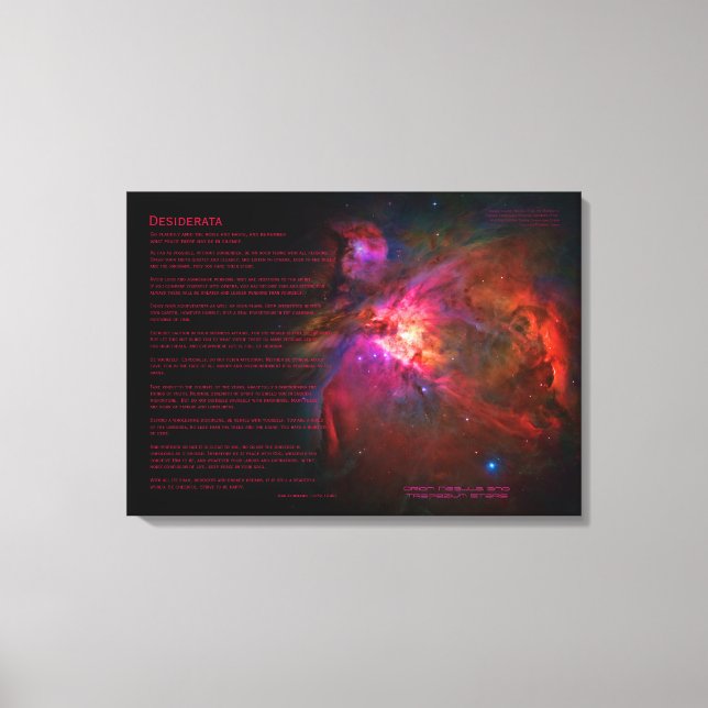 Desiderata Poem guidance - Orion Nebula Canvas Print (Front)