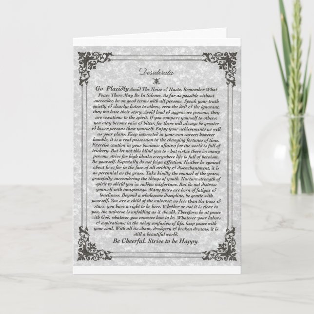 DESIDERATA Poem Holiday Card (Front)