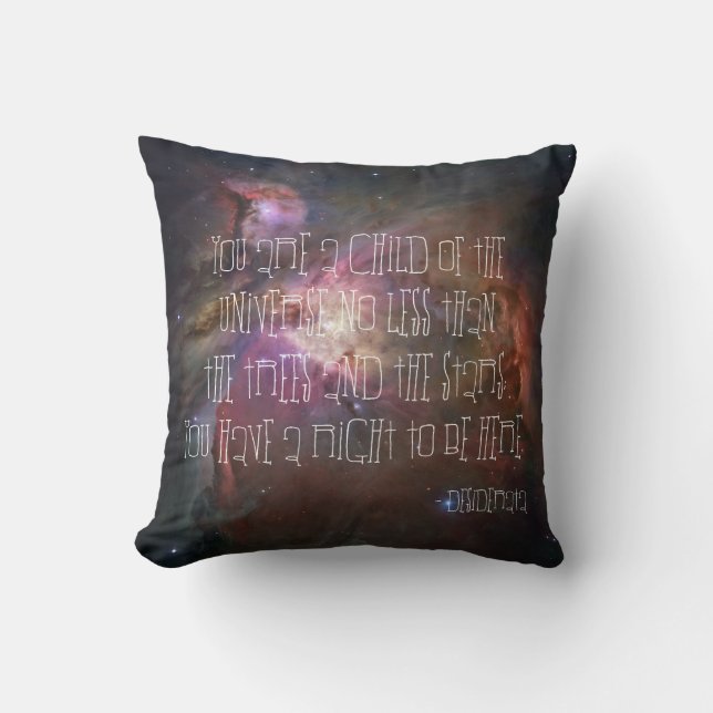 Desiderata poem inspirational quote nebula saying cushion (Front)