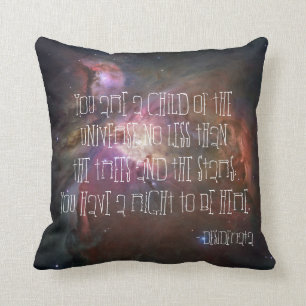Desiderata poem inspirational quote nebula saying cushion