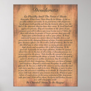 DESIDERATA Poem=Max Ehrmann=Parchment Collection Poster