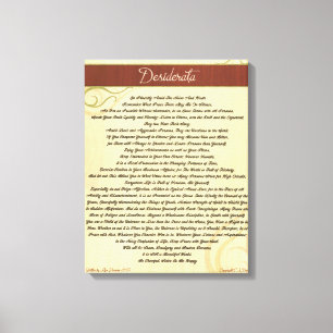 DESIDERATA Poem=Max Ehrmann=Woodgrain Canvas