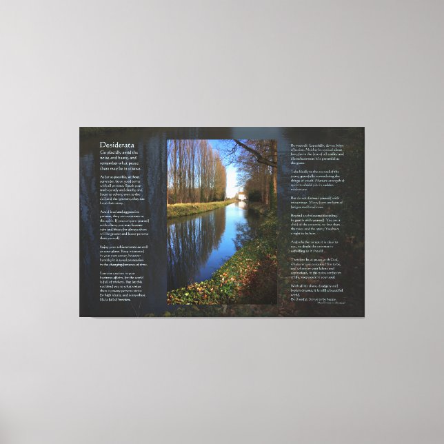Desiderata Poem - Millhouse Canal Scene Canvas Print (Front)