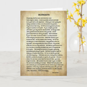 Desiderata Poem On A Creeting Card