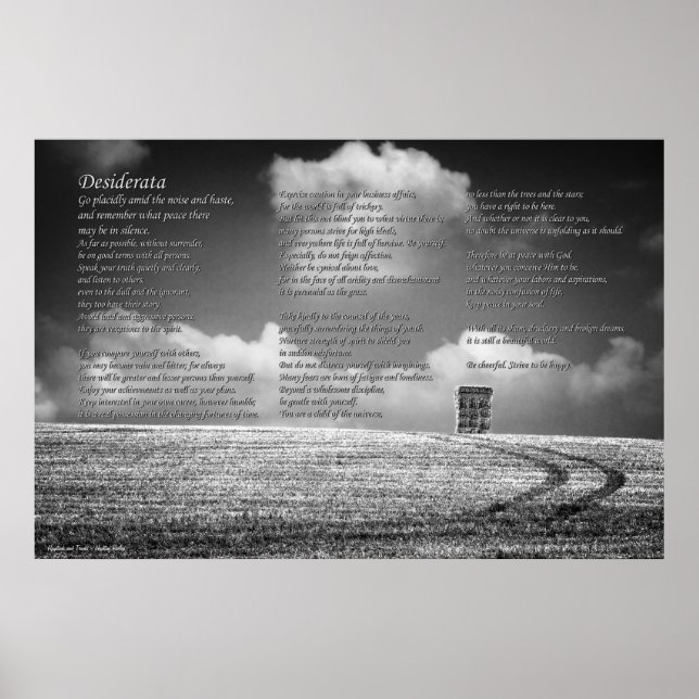 Desiderata Poem on Haystack And Tracks Poster (Front)