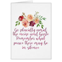 Desiderata Poem Peaceful Meditation Card