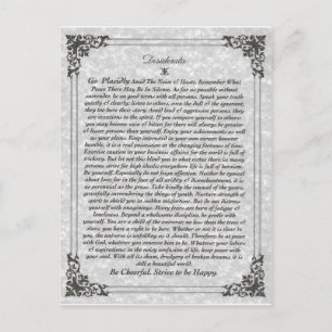 DESIDERATA Poem Postcard