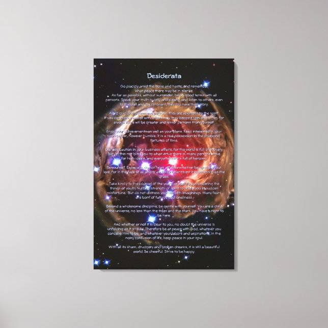 Desiderata Poem - Red Supergiant Monocerotis Canvas Print (Front)