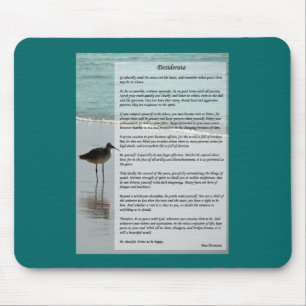 Desiderata Poem - Seagull on the Beach Scene Mouse Mat
