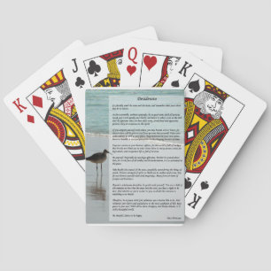 Desiderata Poem - Seagull on the Beach Scene Playing Cards