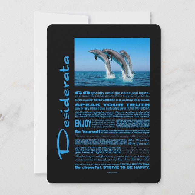 Desiderata Poem Up Up Up Dolphins (Front)