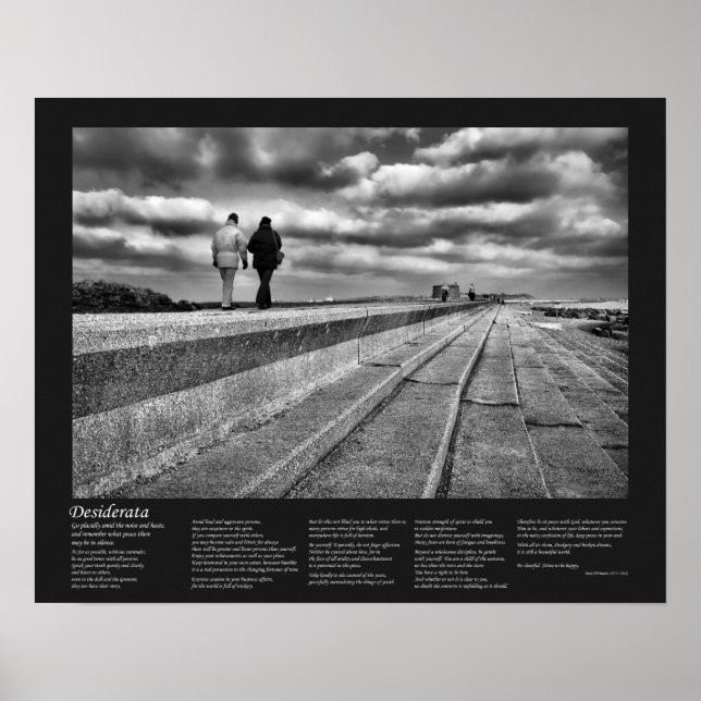 Desiderata Poem, Winter Seaside Stroll, Fine Art Poster (Front)