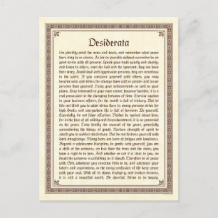 Desiderata Postcard