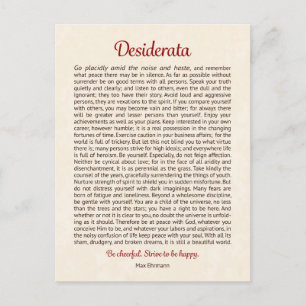 Desiderata Postcard   Desiderata Mini Art