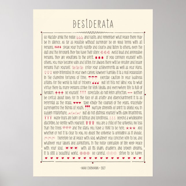 Desiderata Poster (Front)