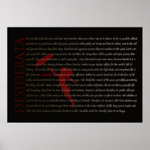 Desiderata Poster