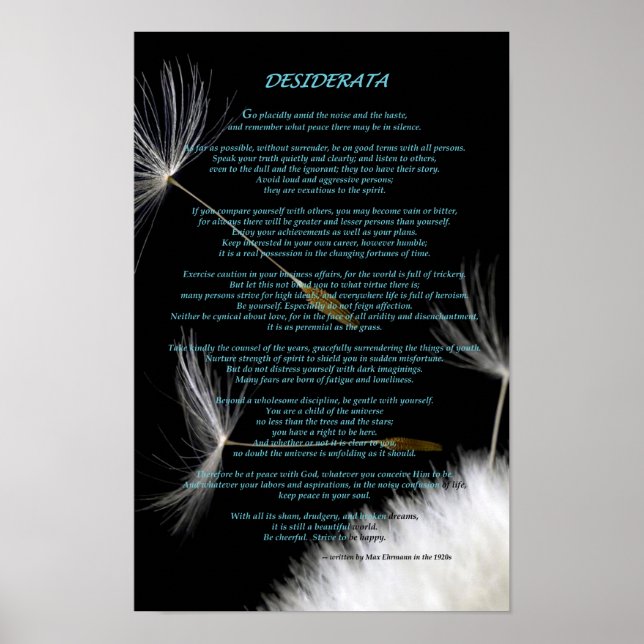 Desiderata Poster (Front)
