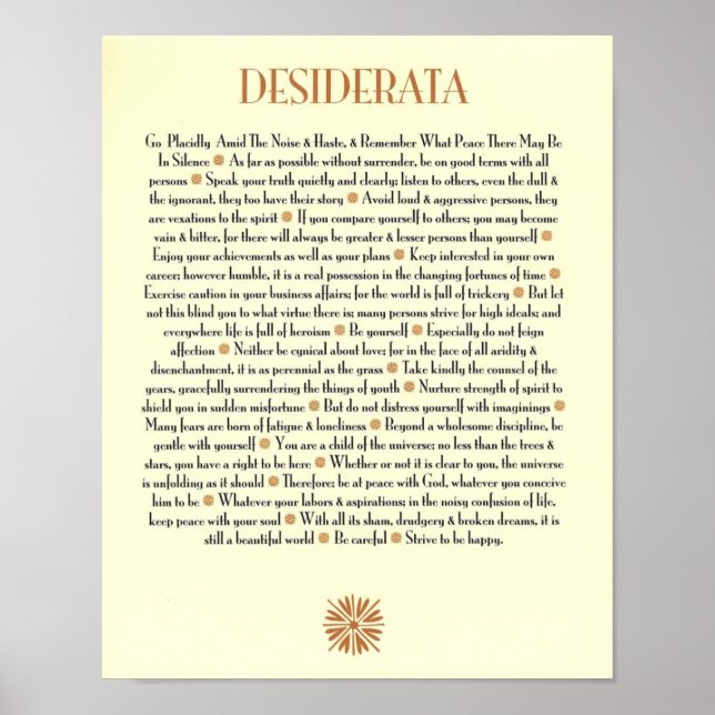 DESIDERATA POSTER (Front)