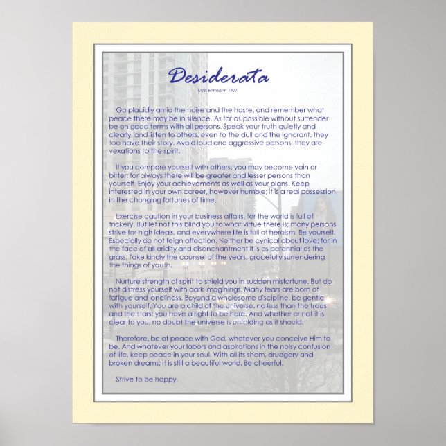 Desiderata Poster (Front)
