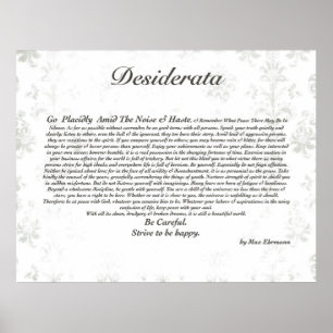 DESIDERATA Poster Art Print