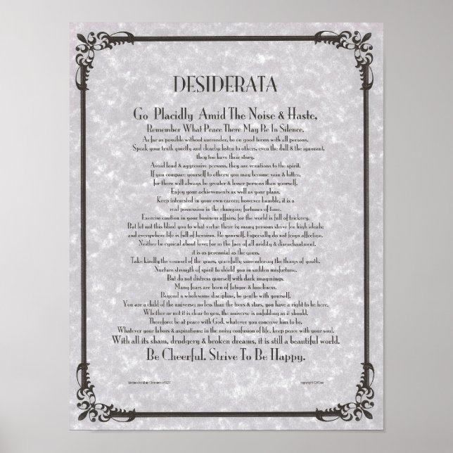 DESIDERATA Poster by Max Ehrmann MANY SIZES (Front)