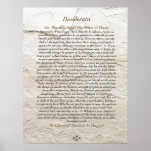DESIDERATA Poster by Max Ehrmann=Moonstone