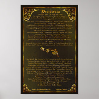 DESIDERATA Poster-Max Ehrmann-11x17-Gold Baroque Poster