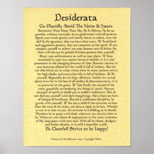 DESIDERATA Poster Max Ehrmann-Mediaeval
