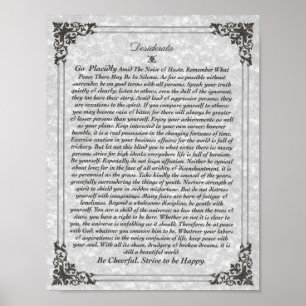 DESIDERATA Poster on Parchment