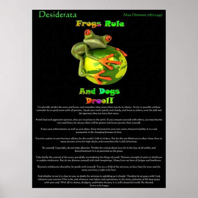 Desiderata Posters frog rule (Front)