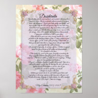 Desiderata, prose floral  "desired things" by Max