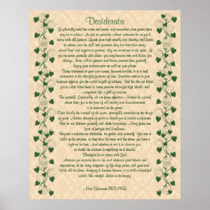 Desiderata prose Ivy on light parchment Poster
