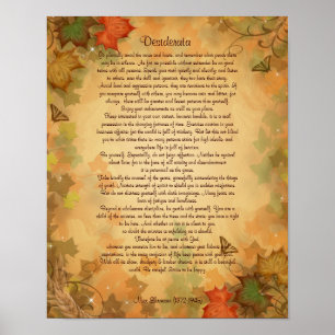Desiderata prose on Fall colours background Poster