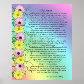 Desiderata prose rainbow colours poster